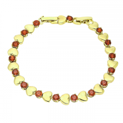 14K BRANSOLETKA POZŁACANA 18-16 CM 7 MM RZĄD SERC XUPING 90686