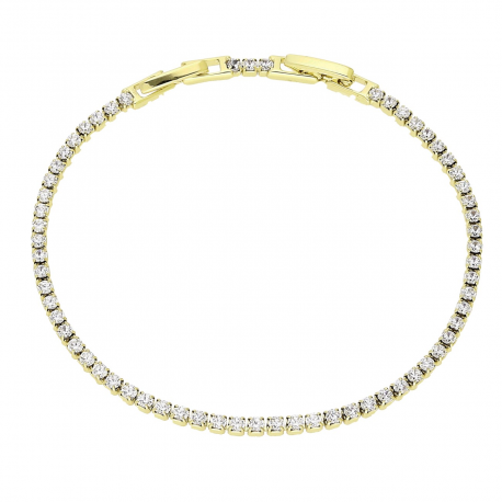14K BRANSOLETKA POZŁACANA 19-17 CM 2 MM BRYLANTÓW RZĄD XUPING 90692