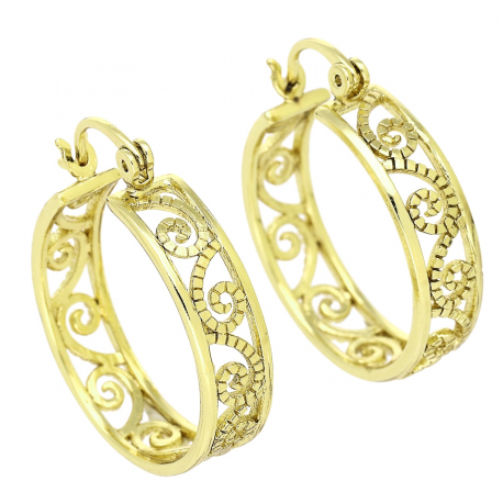 14k KOLCZYKI POZŁACANE 28/6 MM ZŁOTE KOŁA XUPING 90697