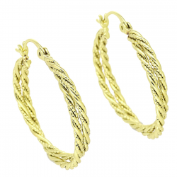 14k KOLCZYKI POZŁACANE 34/4 MM ZŁOTE KOŁA XUPING 90698
