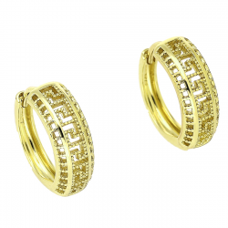 14k KOLCZYKI POZŁACANE 16/6 MM ZŁOTE GRECKIE KÓŁKA XUPING 90699