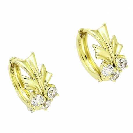 14k KOLCZYKI POZŁACANE 13/7 MM KÓŁKA Z BRYLANTAMI XUPING 90705