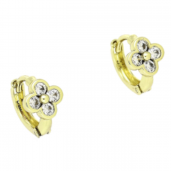 14k KOLCZYKI POZŁACANE 11/7 MM KÓŁECZKA Z BRYLANTAMI XUPING 90707