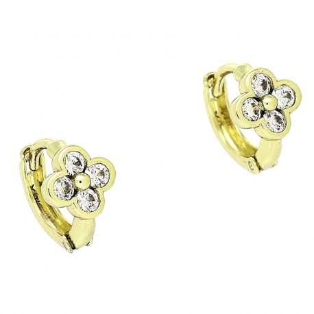 14k KOLCZYKI POZŁACANE 11/7 MM KÓŁECZKA Z BRYLANTAMI XUPING 90707