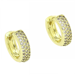 14k KOLCZYKI POZŁACANE 13/4 MM BRYLANTOWE KÓŁKA XUPING 90709