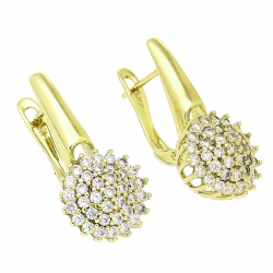 14k KOLCZYKI POZŁACANE 24/12 MM TRADYCYJNE Z BRYLANTAMI XUPING 90724