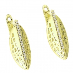 14k KOLCZYKI POZŁACANE 22/9 MM ELEGANTKI Z BRYLANCIKAMI XUPING 90729