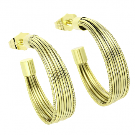 14k KOLCZYKI POZŁACANE 30/8 MM ZŁOTE KOŁA DRUCIAKI XUPING 90741