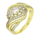 14K PIERŚCIONEK POZŁACANY 14 MM BRYLANTOWA ELEGANCJA XUPING 90763