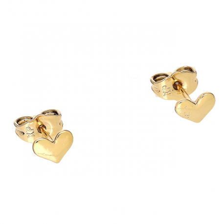 KOLCZYKI POZŁACANE 4,5/6 MM ZŁOTE SERDUSZKO XUPING 90988