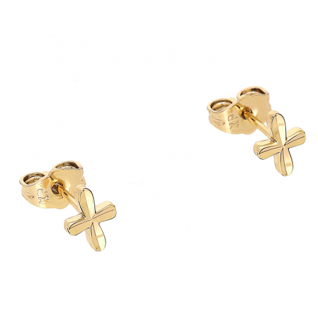 KOLCZYKI POZŁACANE 7,5/6 MM ZŁOTE KRZYŻYKI XUPING 90995