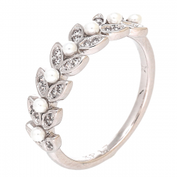 PIERŚCIONEK PLATYNOWANY 6 MM PERŁOWA ELEGANCJA XUPING 91010