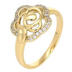 PIERŚCIONEK POZŁACANY 14 MM AŻUROWA ELEGANCJA XUPING 91011