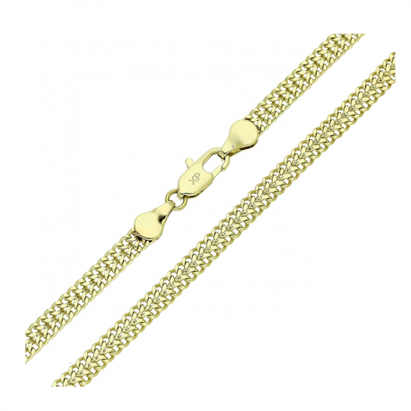 14K ŁAŃCUSZEK POZŁACANY 60 CM 4,5 MM PANCERKA PODWÓJNA XUPING 91097
