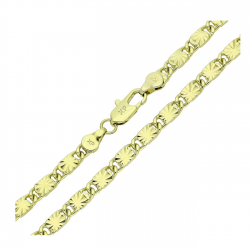14K ŁAŃCUSZEK POZŁACANY 46 CM 4,6 MM PTASIE OKO DIAMENTOWANE XUPING 91101