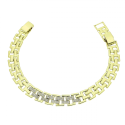 14K BRANSOLETKA POZŁACANA 19-17 CM 9 MM ELEGANCE XUPING 91121
