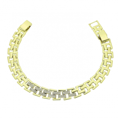 14K BRANSOLETKA POZŁACANA 19-17 CM 9 MM ELEGANCE XUPING 91121