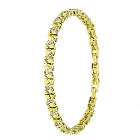 14K BRANSOLETKA POZŁACANA 19-17 CM 5 MM ELEGANCE XUPING 91123