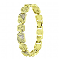 14K BRANSOLETKA POZŁACANA 19-17 CM 10 MM ELEGANCE XUPING 91124