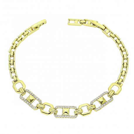 14K BRANSOLETKA POZŁACANA 19-17 CM 7 MM ELEGANCE XUPING 91125