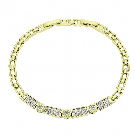 14K BRANSOLETKA POZŁACANA 19-17 CM 5 MM ELEGANCE XUPING 91129