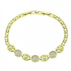 14K BRANSOLETKA POZŁACANA 19-17 CM 7 MM ELEGANCE XUPING 91130