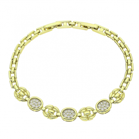 14K BRANSOLETKA POZŁACANA 19-17 CM 7 MM ELEGANCE XUPING 91130