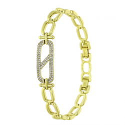 14K BRANSOLETKA POZŁACANA 18,5-16,5 CM 10 MM ELEGANCE XUPING 91134
