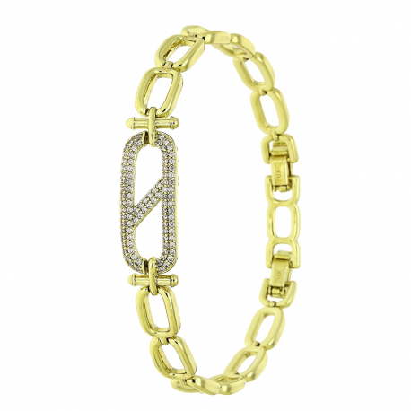 14K BRANSOLETKA POZŁACANA 18,5-16,5 CM 10 MM ELEGANCE XUPING 91134