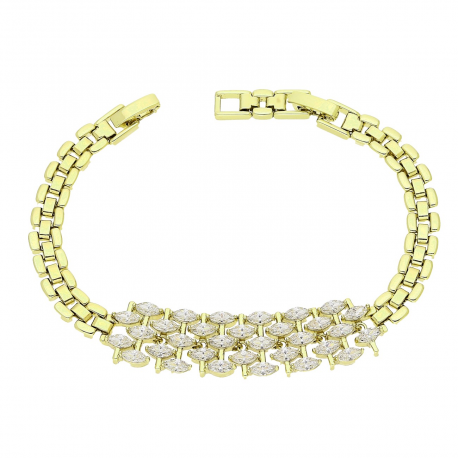 14K BRANSOLETKA POZŁACANA 19,5-17,5 CM 13 MM ELEGANCE XUPING 91136