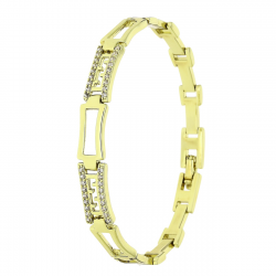 14K BRANSOLETKA POZŁACANA 19 CM 8 MM GRECKA ELEGANCJA XUPING 91122