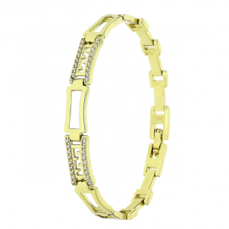 14K BRANSOLETKA POZŁACANA 19 CM 8 MM GRECKA ELEGANCJA XUPING 91122
