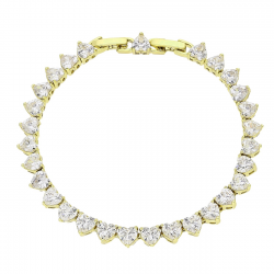 14K BRANSOLETKA POZŁACANA 19-17,5 CM 6 MM BRYLANTY SERCA XUPING 91151