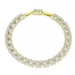 14K BRANSOLETKA POZŁACANA 19-17 CM 8 MM LUXURY XUPING 91152