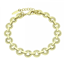 14K BRANSOLETKA POZŁACANA 20+3 CM 10 MM ZŁOTE KRĘGI XUPING 91161