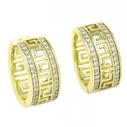 14K KOLCZYKI POZŁACANE 19/9 MM GRECKIE KÓŁKA XUPING 91169