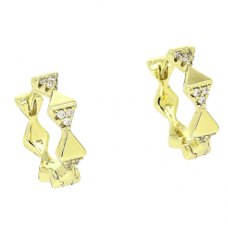 14K KOLCZYKI POZŁACANE 15/4 MM KÓŁKA Z BRYLANCIKAMI XUPING 91184