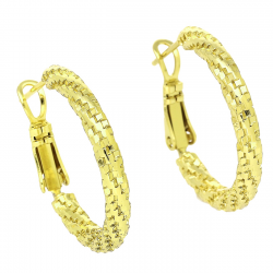 14K KOLCZYKI POZŁACANE 25/3 MM ZŁOTE KOŁA XUPING 91185