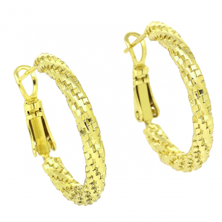 14K KOLCZYKI POZŁACANE 25/3 MM ZŁOTE KOŁA XUPING 91185