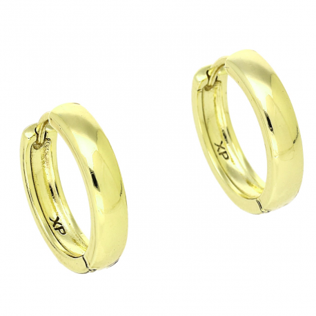 14K KOLCZYKI POZŁACANE 17/4 MM ZŁOTE KÓŁKA XUPING 91186