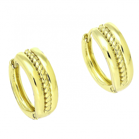 14K KOLCZYKI POZŁACANE 16/6 MM ZŁOTE KÓŁKA XUPING 91190
