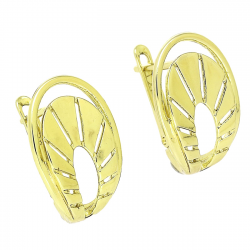 14K KOLCZYKI POZŁACANE 18/12 MM ZŁOTE ELEGANTKI XUPING 91197