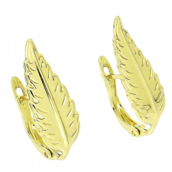 14K KOLCZYKI POZŁACANE 24/10 MM ZŁOTE LISTKI XUPING 91198