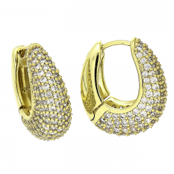 14K KOLCZYKI POZŁACANE 21/8 MM TRADYCYJNE BRYLANTOWE XUPING 91200