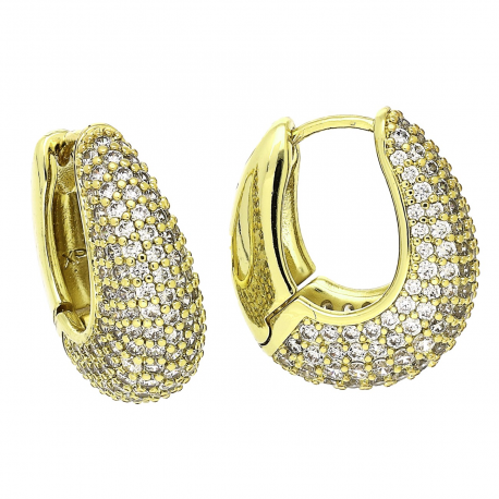 14K KOLCZYKI POZŁACANE 21/8 MM TRADYCYJNE BRYLANTOWE XUPING 91200