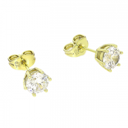 14K KOLCZYKI POZŁACANE 6 MM BRYLANCIK XUPING 91209