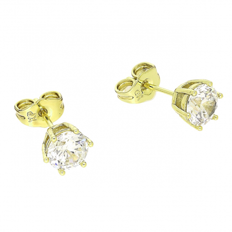 14K KOLCZYKI POZŁACANE 6 MM BRYLANCIK XUPING 91209