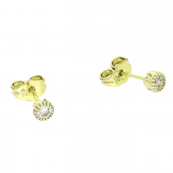 14K KOLCZYKI POZŁACANE 4 MM BRYLANCIK XUPING 91212