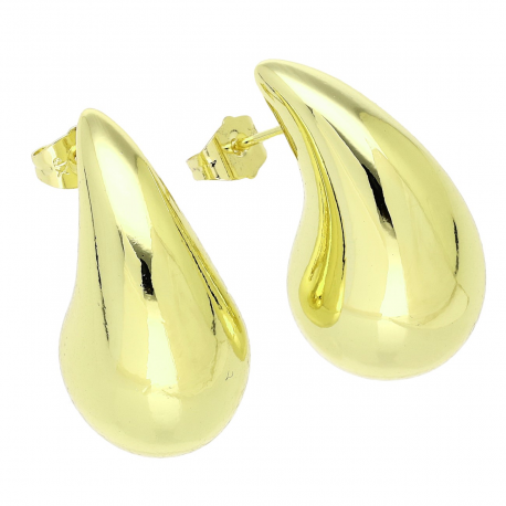 14K KOLCZYKI POZŁACANE 32/17 MM ZŁOTE ŁEZKI XUPING 91216