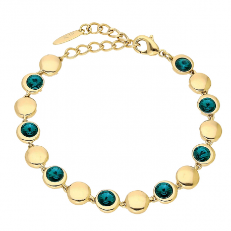 BRANSOLETKA POZŁACANA 16+4 CM 7 MM EMERALD CRYSTAL XUPING 91222